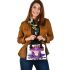 Purple tree frog wearing crown shoulder handbag