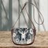 Realistic hyperdetailed portrait drawing of a deer in the forest saddle bag