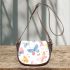 Seamless pattern of colorful butterflies saddle bag