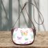 Seamless pattern of pastel watercolor butterflies saddle bag