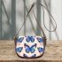 Seamless pattern with a digital illustration of blue butterflies saddle bag