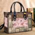 Seamless pattern with rose gold foil butterflies small handbag