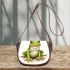 Simple cartoon frog clipart saddle bag