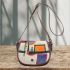 Simple drawing of an abstract composition with geometric shapes saddle bag