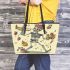 skeleton king dancing with guitar trumpet fruits Leather Tote Bag