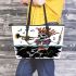 skeleton king fishing with trumpet Leather Tote Bag