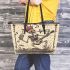 skeleton king is fishing with guitar and trumpet Leather Tote Bag