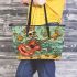 skeleton king is fishing with guitar and trumpet Leather Tote Bag