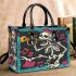 skeleton king is sings with trumpet and music notes Small handbag