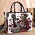 skeleton king play guitar and roses Small handbag