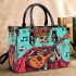 skeleton king play guitar trumpet dogs and music notes Small handbag