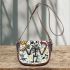 skeleton king play guitar trumpet dogs and music notes Saddle Bag