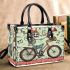 skeleton king riding bike with trumpet and music notes Small handbag