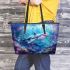 Sweet Sharks Adding a Touch of Magic to the Deep Blue Sea Leather Tote Bag