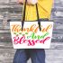 thankful and blegged Leather Tote Bag