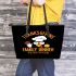 Thanksgiving family dinner survivor Leather Tote Bag