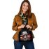 Timeless Skull in Cityscape Shoulder Handbag