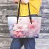 Tranquil blooms leather tote bag