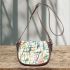 Tranquil Botanical Beauty Serene Florals Saddle Bag