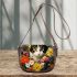 Tranquil cat amidst the blossoms Saddle Bags for Women: Perfect Gift for Girlfriend, Wife, Daughter