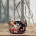 Tranquil cat among the blossoms Saddle Bags for Women: Perfect Gift for Girlfriend, Wife, Daughter