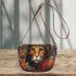 Tranquil cat among wildflowers Saddle Bags for Women: Perfect Gift for Girlfriend, Wife, Daughter