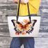 Tranquil rest of the butterfly leather tote bag