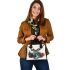 Trash polka style deer portrait shoulder handbag