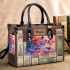 Vertical ai illustration of colorful butterflies small handbag