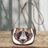 Vibrant and colorful illustration of an animal saddle bag