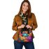 Vibrant Colorful Floral Pattern Shoulder Handbag