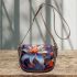 Vibrant Digital Flower Arrangement Saddle Bag