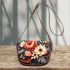 Vibrant Floral Arrangement Saddle Bag