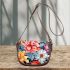 Vibrant Floral Arrangement Scene Saddle Bag