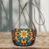 Vibrant Floral Mandala Design Saddle Bag