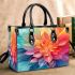 Vibrant Floral Pattern on Gradient Small Handbag