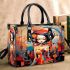 Vibrant Woman in Abstract City Small Handbag