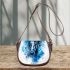 Watercolor blue horse saddle bag