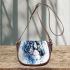 Watercolor blue horse saddle bag