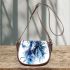 Watercolor blue horse saddle bag