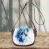 Watercolor blue horse saddle bag