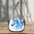 Watercolor blue horse saddle bag