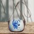 Watercolor blue horse saddle bag