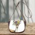 Watercolor deer with colorful flower crown saddle bag