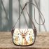 Watercolor deer with yellow roses saddle bag