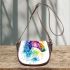 Watercolor horse in rainbow colors saddle bag