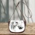 Watercolor illustration of an elegant horse portrait saddle bag