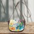 Watercolor painting of butterflies saddle bag