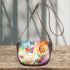 Watercolor painting of butterflies saddle bag