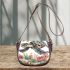 Watercolor sea turtle with coral reef and fish saddle bag